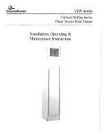 ClimateMaster VHS series Operating Instructions Manual предпросмотр