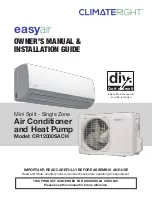 ClimateRight easyair CR12000SACH Owner'S Manual & Installation Manual предпросмотр