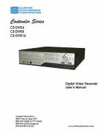 Clinton Electronics Contender CE-DVR16 User Manual предпросмотр