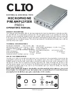 Preview for 1 page of CLIO PRE01 Operating Manual