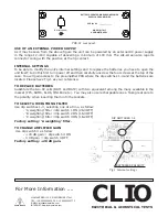 Предварительный просмотр 2 страницы CLIO PRE01 Operating Manual