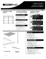 Preview for 1 page of Closet Maid 4' ShelfTrack Garage Organizer 3597 Installation Instructions