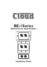 Preview for 1 page of Cloud BE-1 Series Installation Manual