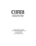 Предварительный просмотр 1 страницы Cloud CX233 Installation & User Manual