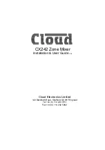 Предварительный просмотр 1 страницы Cloud CX242 Installation & User Manual