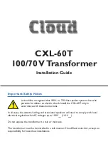 Предварительный просмотр 1 страницы Cloud CXL-60T Installation Manual