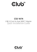 Preview for 1 page of Club 3D CSV-1474 Quick Installation Manual