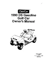 Club Car 1990 DS Gasoline Golf Car Owner'S Manual preview
