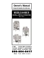 CMA Dishmachines AH/B/C/S Owner'S Manual предпросмотр