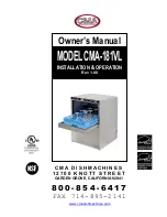 CMA Dishmachines CMA-181VL Owner'S Manual предпросмотр