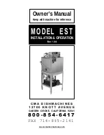 CMA Dishmachines EST Owner'S Manual preview