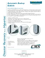 Preview for 1 page of Cms Products Automatic Backup System CMS ABS Specifications