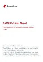 Cmsemicon BAT32G1 9 Series User Manual preview