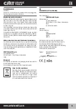 Preview for 5 page of CMT ORANGE TOOLS CMT10 Operating Instructions Manual