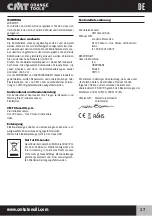 Preview for 17 page of CMT ORANGE TOOLS CMT10 Operating Instructions Manual