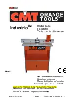 Preview for 1 page of CMT ORANGE TOOLS Industrio User And Maintenance Manual