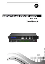 CMX VS-C200 Installation And Operation Manual предпросмотр