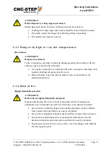 Preview for 13 page of CNC-Step AceroDURO 100/S100 Operating Instructions Manual