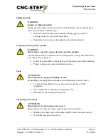 Preview for 12 page of CNC-Step High-Z S-1400T Operating Instructions Manual