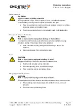 Preview for 12 page of CNC-Step T-Rex 0609 Operating Instructions Manual