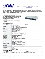 CNET CSH-1600 Product Specifications preview