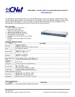 CNET CSH-2400 Product Specifications preview