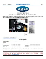 Preview for 3 page of Coast Spas CURVE APEX Owner'S Manual