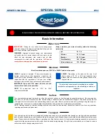 Preview for 5 page of Coast Spas President's Club Special Freedom Owner'S Manual