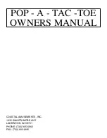 Coastal Amusements Pop-A-Tac-Toe Owner'S Manual preview