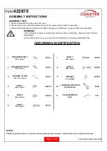 Preview for 3 page of Coaster 021032558505 Assembly Instructions Manual