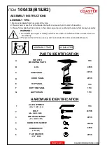 Preview for 2 page of Coaster 100438 Assembly Instructions Manual