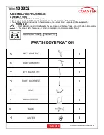 Preview for 2 page of Coaster 100952 Assembly Instructions Manual