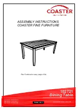 Coaster 102721 Assembly Instructions preview