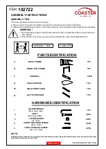 Preview for 2 page of Coaster 102722 Assembly Instructions