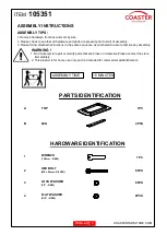 Preview for 2 page of Coaster 105351 Assembly Instructions