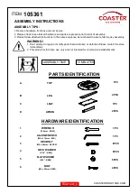 Preview for 2 page of Coaster 105361 Assembly Instructions Manual