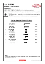 Preview for 3 page of Coaster 106599 Assembly Instructions Manual