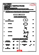 Предварительный просмотр 2 страницы Coaster 108291 Assembly Instructions Manual