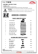 Preview for 2 page of Coaster 110036 Assembly Instructions