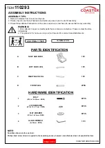 Preview for 2 page of Coaster 110293 Assembly Instructions