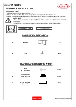 Предварительный просмотр 2 страницы Coaster 110685 Assembly Instructions