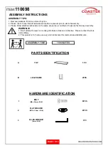 Preview for 2 page of Coaster 110698 Assembly Instructions