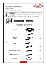 Preview for 2 page of Coaster 130005 Assembly Instructions Manual