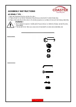 Предварительный просмотр 3 страницы Coaster 130005 Assembly Instructions Manual