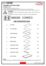 Предварительный просмотр 2 страницы Coaster 183600 Assembly Instructions Manual