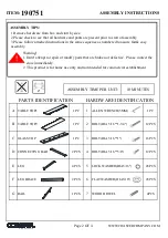 Preview for 2 page of Coaster 190751 Assembly Instructions