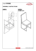 Preview for 4 page of Coaster 191992 Assembly Instructions