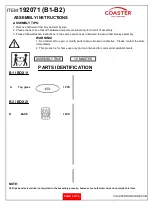 Preview for 2 page of Coaster 192071 Assembly Instructions