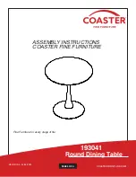 Preview for 1 page of Coaster 193041 Assembly Instructions