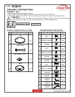 Preview for 2 page of Coaster 193041 Assembly Instructions